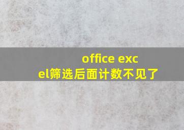 office excel筛选后面计数不见了